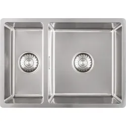 Caressi Spülbecken CABL3318R15 33x35+18x35 cm - Silber