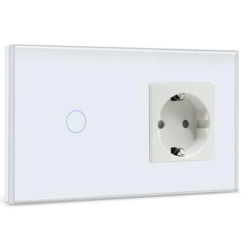 BSEED Switch & Socket 1-fach Steckdose mit Touchschalter weiß