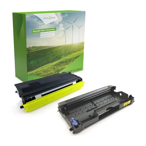Green2Print 1x Toner, 1x Trommel Toner-Trommel-Set 1x 5000, 1x 12000 Seiten ersetzt Brother DR-2000, TN-2000 passend für Brother DCP7010L, DCP7010, DCP7025, FAX2820, FAX2920, HL2030, HL2040, HL20