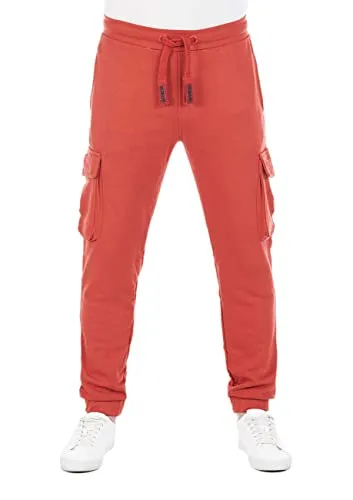 Riverso Herren Sweathose RIVLars - Bequeme Cargo Jogger in Rusty Ochre Red - Sport – Jogginghosen für Herren, ideal für maximalen Komfort mit elastischem Bund und praktischen Taschen für jede Bewegung.