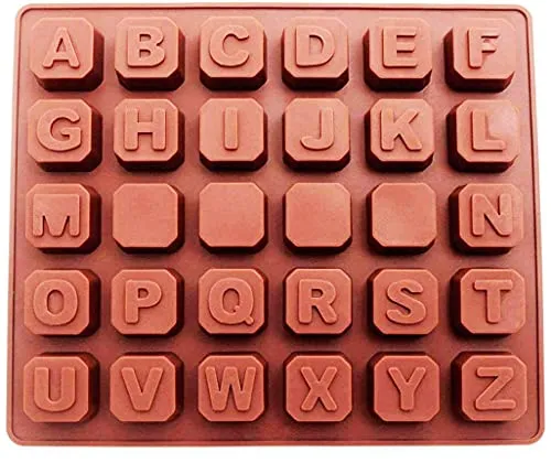 Selecto Bake Muffinform aus Silikon mit 26 Buchstaben, antihaftbeschichtet, Alphabet- und Zahlenform,Backform, für Kekse, Süßigkeiten, Gelee, Fondant, Silikonform zur Herstellung von Schokoladenkeksen