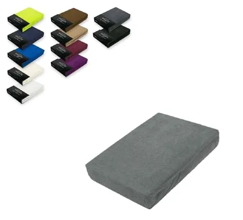 EXKLUSIV HEIMTEXTIL Frottee Spannbettlaken 120 x 200 cm - Spannbetttücher aus 80% Baumwolle, 20% Polyester, Öko-Tex zertifiziert, mit Rundumgummizug für perfekten Sitz und faltenfreie Oberfläche, ideal für Matratzen bis 25 cm Höhe.