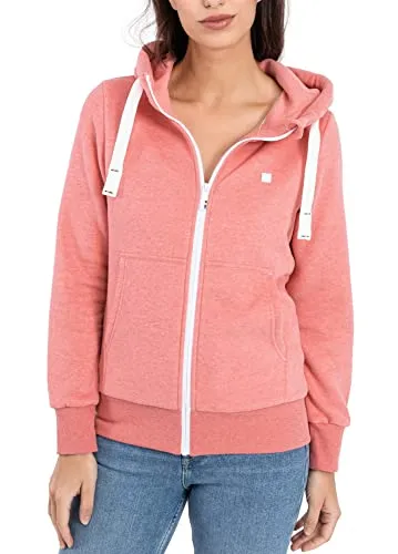 Deproc Active Damen Sweatjacke Mit Kapuzenjacke Zip Fleecejacke Windbreaker Hoodie Reißverschluss Finjacmyk Kapuzenpullover, Rosé, 40 EU