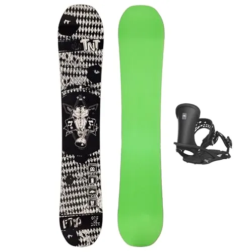 FTWO Set Snowboard TNT Black Death Schwarz 147cm mit Bindung M Sale