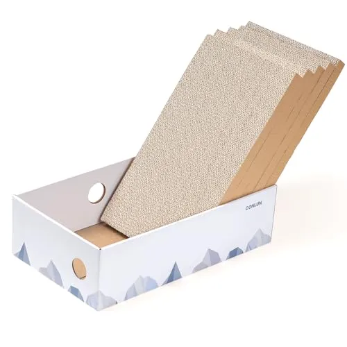 Conlun 5er-Pack Katzenkratzbox mit interaktiven Öffnungen – Ideal für große Katzen