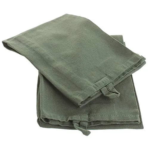 MACOSA SA01958 Geschirrtücher Set 2Stk. 100% Baumwolle Leinen-Optik grün 70 x 50 cm Design Küchenhandtücher Waschbar trocknergeeignet Trockentuch