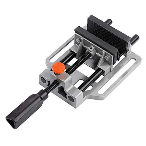 WABECO Maschinenschraubstock 100 mm - Präzise Werkbank Lösung - Handschraubstock mit 100 mm Backenbreite und Schnellverstellung, ideal für präzises Arbeiten an Rundmaterial dank Gummi Schutzbacken und Doppelsäulenführung.