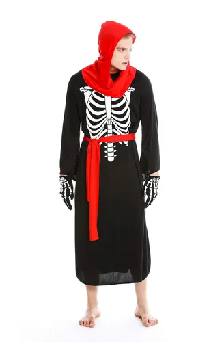 M0072 Kostüm Herren Damen Halloween Skelett Knochengerippe Untoter Mönch Zom...