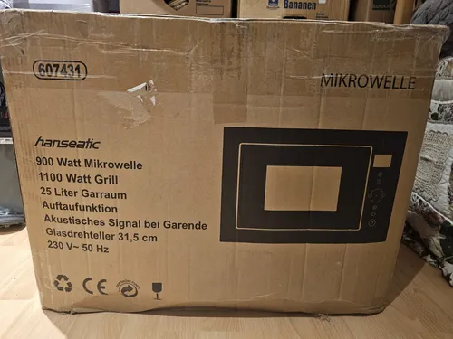 HANSEATIC Einbau Mikrowelle mit Grill und Heißluft 25L 900W