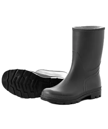 Scheibler Gummistiefel Herren Halbhoch - Wasserdicht & Rutschfest - Gummistiefel für Herren, aus 100% robustem PVC, ideal für nasse Arbeitsumgebungen. Rutschfeste Sohle sorgt für sicheren Halt, perfekt für Garten, Festival oder Spaziergänge.