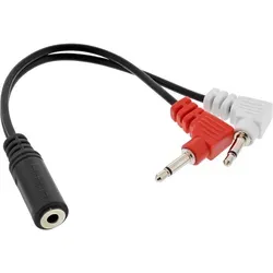 0.15m - Inline® Audio Kopfhörer Flugzeug-Adapterkab., 2x 3,5mm ST / 3,5mm BU 3po...