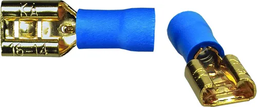 Produktbild Sinuslive Flachstecker 6,3mm blau für Kabel 1,5mm² - 2,5mm² 10 Stück