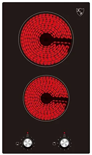 K&H Domino 2 Zonen Glaskeramikkochfeld 30cm - Kochfeld mit 3000 Watt Leistung, ideal für jedes Kochgeschirr, energiesparend und mit hochwertiger Glaskeramik-Oberfläche. Perfekt für moderne Küchen!