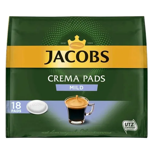 Jacobs Crema Pads Mild Kaffee Röstkaffee cremiger Geschmack UTZ Certified 18