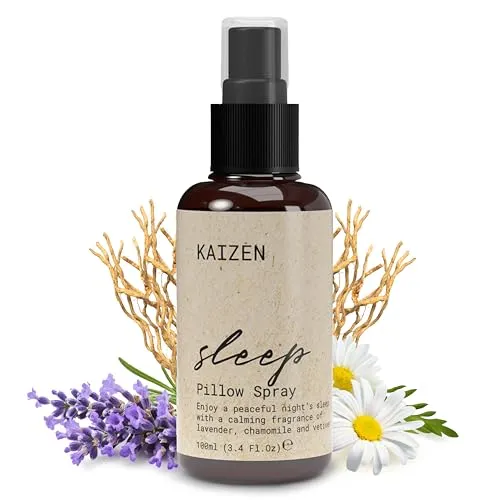 Kaizen Kopfkissenspray Lavendel - 100ml - Beruhigend & wohltuendes Lavendelspray zum Einschlafen, Kissenspray zum Einschlafen Entspannung, Pillow mist Schlaf Spray