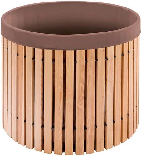 Beckmann Regentonne Regenfass Größe 4, 600 l aus Lärchenholz - Bewässerung mit 600 l Fassungsvermögen, frostsicher und aus robustem Lärchenholz, ideal für umweltbewusste Gartenliebhaber.