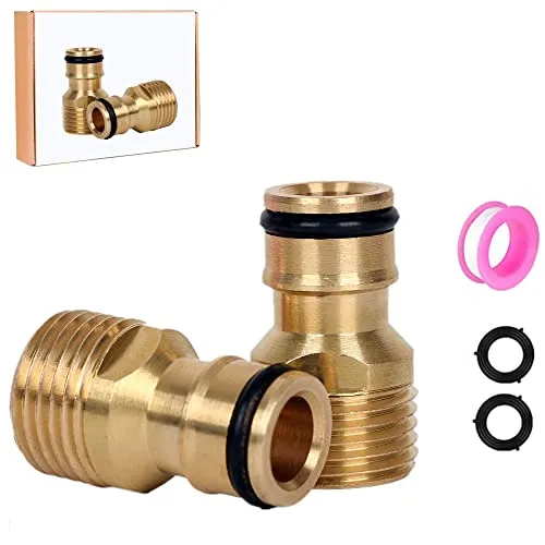 Wasserhahn Nippel Anschluss, 2 Stück G1/2 Außengewinde Schnellanschluss Adapter, Gartenschlauch Bewässerungswerkzeug, Schnellkupplung