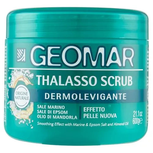 GEOMAR | Dermolevigante Thalasso Peeling, Effekt wie neue Haut, Mit Meersalz, Epsom-Salz und Mandelöl, Made in Italy, 600 g