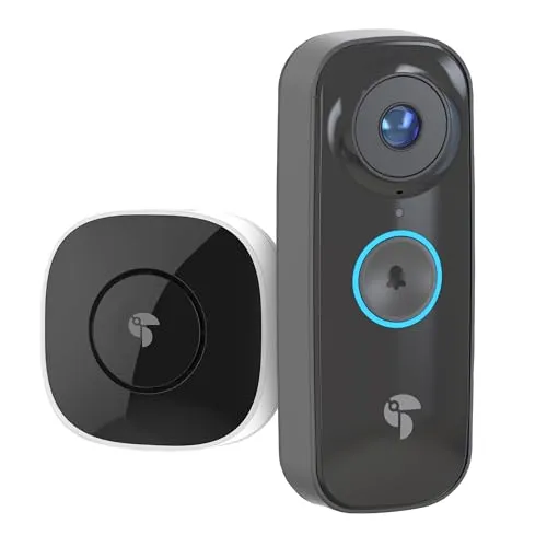 TOUCAN Wireless Video Doorbell Pro - Kabellose Videotürklingel für mehr Sicherheit mit 2K QHD Video, Radar-Bewegungsmelder und tragbarer Chime-Einheit – keine monatlichen Gebühren!
