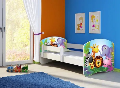 Clamaro Kinderbett Happy Zoo 80x160 cm in weiß von Clamaro
