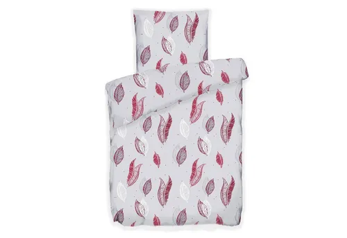 Buymax Bettwäsche Fleece Bettbezug-Set Feder, Fleece, 3 teilig, 200x200 cm, warme Winterbettwäsche, kuschelig weich, Weiß Rosa