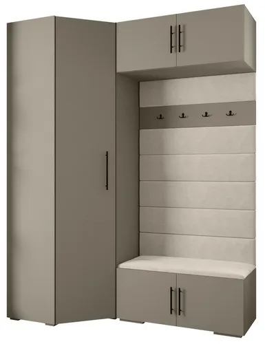 ABIKS MÖBEL Kompaktgarderobe INOVA 3 SATZ 21 - Elegantes Möbelset - Stilvolles Möbelset für optimale Aufbewahrung. Mit Kleiderstange und Regalen aus robusten Materialien. Perfekt für jeden Raum und einfach zu montieren.