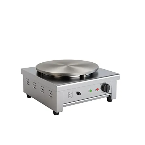 METRO Professional Crepes-Eisen GCP1040 - Crêpes-Maker aus Edelstahl und Gusseisen, 3000 W, stufenlose Temperaturregelung für perfekte Crepes, ideal für Gastronomie und Hobbyköche.