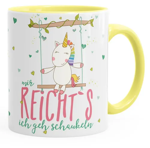 MoonWorks Tasse Kaffee-Tasse Einhorn Mir reichts ich geh schaukeln Spruch Unicorn, Keramik