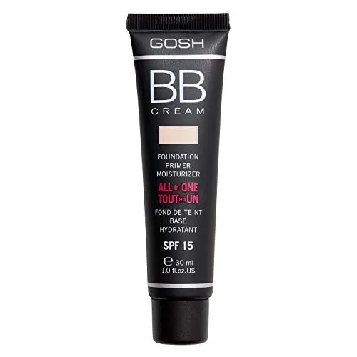GOSH BB Cream 3-in-1: Primer, Foundation & Feuchtigkeitscreme, 30ml I Make-Up für ein gepflegtes Hautbild & strahlenden Teint I Abdeckung von Unreinheiten & Rötungen I 100% Vegan & LSF 15 I 001 Sand