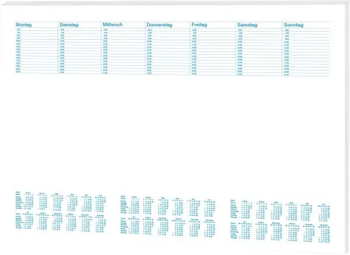 RNK-Verlag Schreibtischunterlage Office - 2024/2025/2026 weiß Papier 48,0 x 33,0 cm, 30 Blatt