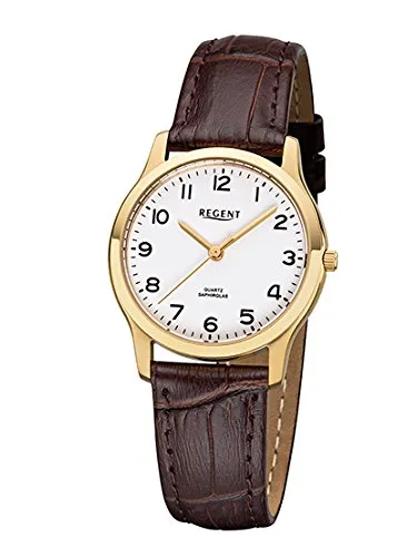 Regent Damenarmbanduhr Edelstahl 7998.45.19 Leder F1075
