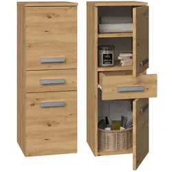 Badezimmerschrank Heinrich Artisan-Eiche mit 2 Türen und 1 Schublade