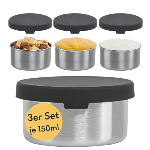 SILBERTHAL Dipschale Mini Dose aus Edelstahl 3er Set von SILBERTHAL