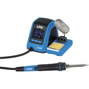 CFH Digitale Lötstation LD221 mit LED-Display - Lötgeräte mit Standby- und Sleep-Funktion, Aufheizzeit unter 55 Sek. bis 350°C, ideal für Elektronik und Modellbau, maximale Temperatur 480°C für präzises Arbeiten.