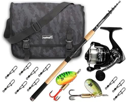 Produktbild Angel-Berger Tele Angelset Forelle mit Tasche und Zubehör Trout Fishing Set Angelrute Angelrolle Forellenköder