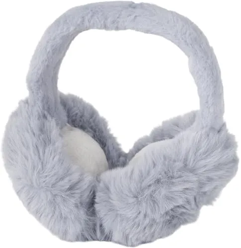 styleBREAKER Damen Ohrenschützer Teddyfell Optik | Flauschige Ohrenwärmer Earmuffs mit flexiblem Bügel | Weiche Winter Ohrschützer für Freizeit Spaziergänge und Outdoor, Farbe:Grau