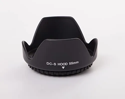 vhbw Gegenlichtblende für 55mm Objektiv, Schwarz, Kunststoff, Rund, 8 cm