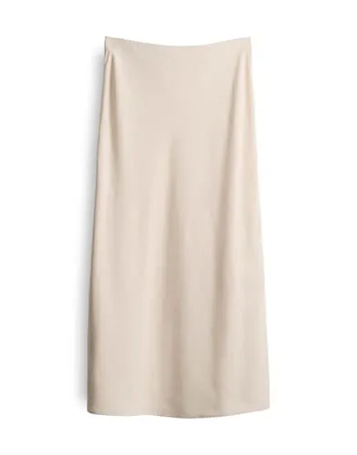 someday Damen Midirock ODINI Linen | Eleganter Leinenrock in Natural Glaze, Größe 42 - Röcke für Damen – Fließender Leinenrock mit modernem Chic und zeitloser Eleganz, ideal für Büro und Freizeit. Hochwertige Webware für angenehmen Tragekomfort und vielseitige Kombinationsmöglichkeiten.