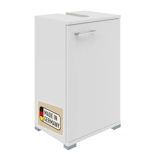 Probus Basic Badunterschrank 40 cm – Moderner Waschbeckenunterschrank in weißem Design mit viel Stauraum – Made in Germany, Weiß