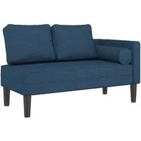 vidaXL Chaiselongue mit Kissen in Blau - Gartenmöbel mit hohem Komfort: Diese elegante Chaiselongue aus strapazierfähigem Polyester bietet optimalen Sitzkomfort und ist perfekt zum Entspannen im Freien.