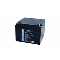 Q-Batteries 12LSX-24 12V 24Ah Blei-Vlies-Akku - Batterien & Akkus, wartungsfrei und mit 10 Jahren Lebensdauer, ideal für USV-Anlagen und Notstromversorgung.