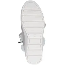 Caprice Damen Stiefelette 9-26226-29 mit metallischem Glanz in Weiß - Modische Wanderschuhe mit wasserdichter Tex-Membran und warmem Innenfutter, ideal für kalte Tage. Die herausnehmbare Einlegesohle sorgt für individuellen Komfort.