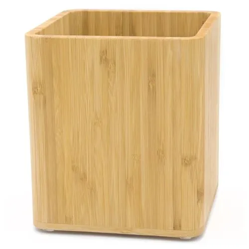 Dehaus® Große Bambus Küchenutensilienhalter, Utensilienhalter Küche, Küchenutensilien Aufbewahrung, Behälter für Küchenutensilien, Kochutensilien Aufbewahrung, 16.5cm H x 14cm x 14cm
