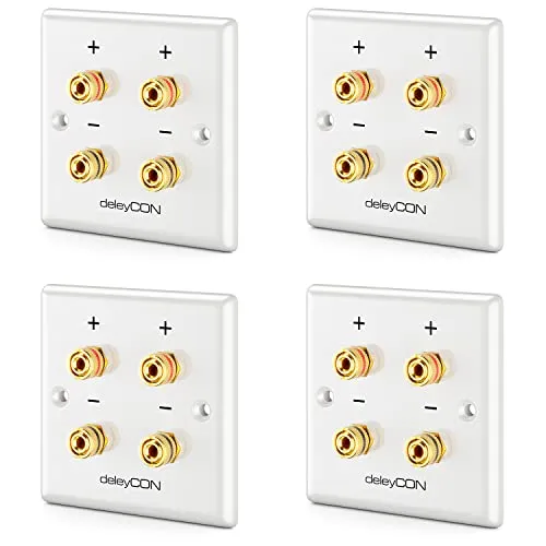 deleyCON 4er Set Multimedia Lautsprecher Boxen Wanddose von deleyCON