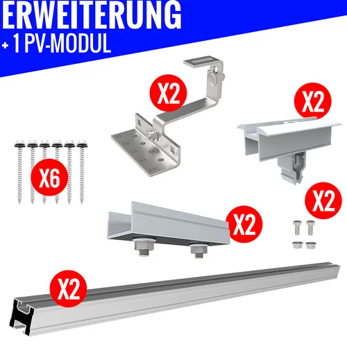 Produktbild PV-Module Erweiterung Montage Set für Ziegeldach
