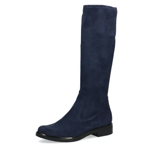 Caprice Damen Stiefel Langschaft Stretch Blockabsatz - Blau, Größe 37.5 EU - Wanderschuhe mit elastischem Stretch-Schaft für perfekten Sitz und Tragekomfort, vegan und nachhaltig hergestellt, ideal für den Alltag oder besondere Anlässe.