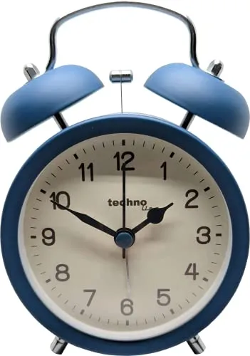 Technoline Mechanischer Doppelglockenwecker - Wecker ohne Ticken, mit schleichendem Sekundenzeiger und gut ablesbarem Ziffernblatt. Ideal für ruhige Nächte und sanfte Weckzeiten.