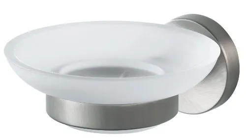 Haceka Kosmos Tec 1116303, Glas-Seifenhalter, Silber,transparent Weiß