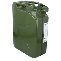 Benzinkanister 20 Liter Stahl - UN-zertifizierter Benzinkanister für Benzin und Wasser, robustes Stahlmaterial sorgt für sichere Lagerung und Transport.