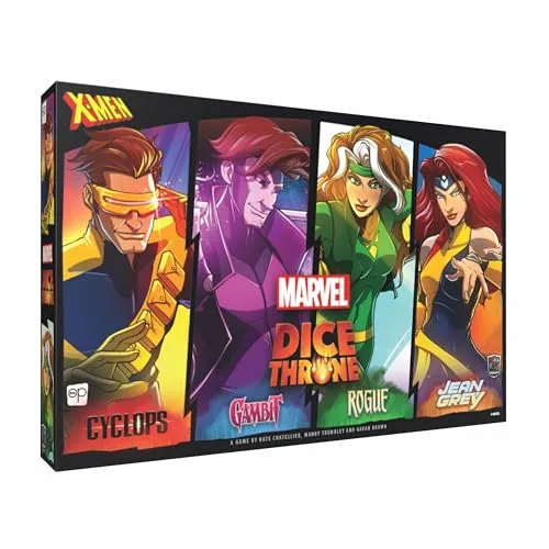 Produktbild Marvel X-Men Dice Throne Box 2, 4 Hero Box Featuring Cyclops, Jean Grey, Gambit & Rogue, Competitive Board Game, Stand-Alone & Cross Compatible, Officially Licensed